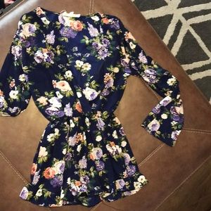 Long sleeve floral romper